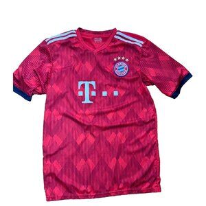 FC Bayern Munich Size  Large Red Adidas Climalite Jersey